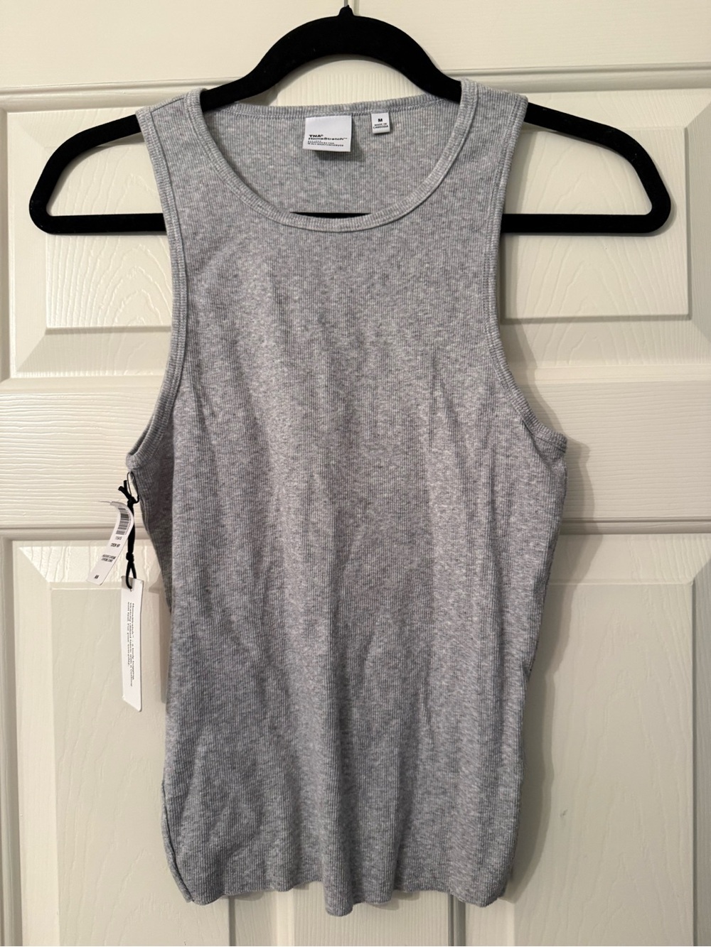 TNA Light Gray Ribbed Sleeveless Tank Top